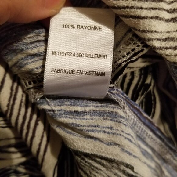 Astr Striped Button Up Long Sleeve Blouse Top XS - Picture 6 of 6